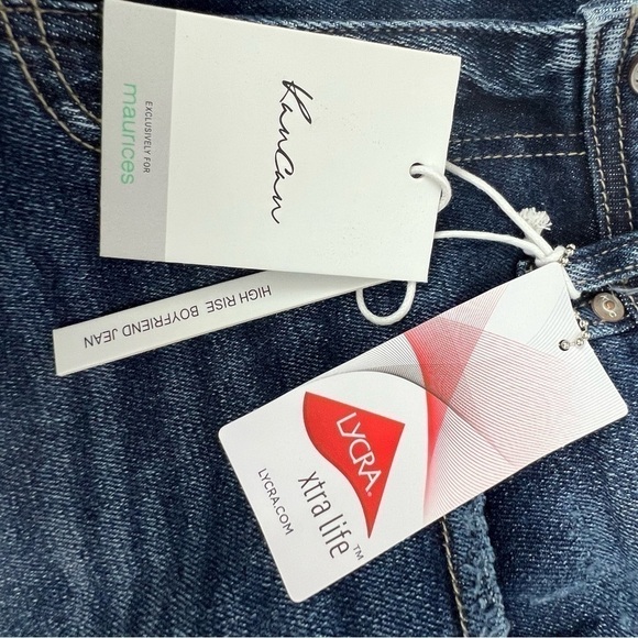 NWT KanCan Jr Women’s Blue Jeans Sz 5 (26) High-Rise Boyfriend Distressed Ripped - Picture 7 of 16